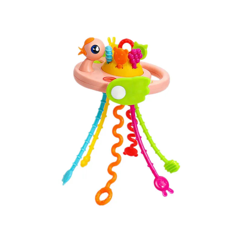 🧸 Juguete Sensorial Montessori para Bebés | Centro de Actividades de Silicona + Mordedor (6-12 meses)