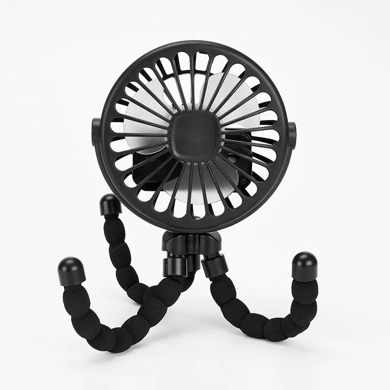 Ventilador Portátil para Carrito de Bebé | Recargable USB, 3 Velocidades y Rotación 360°