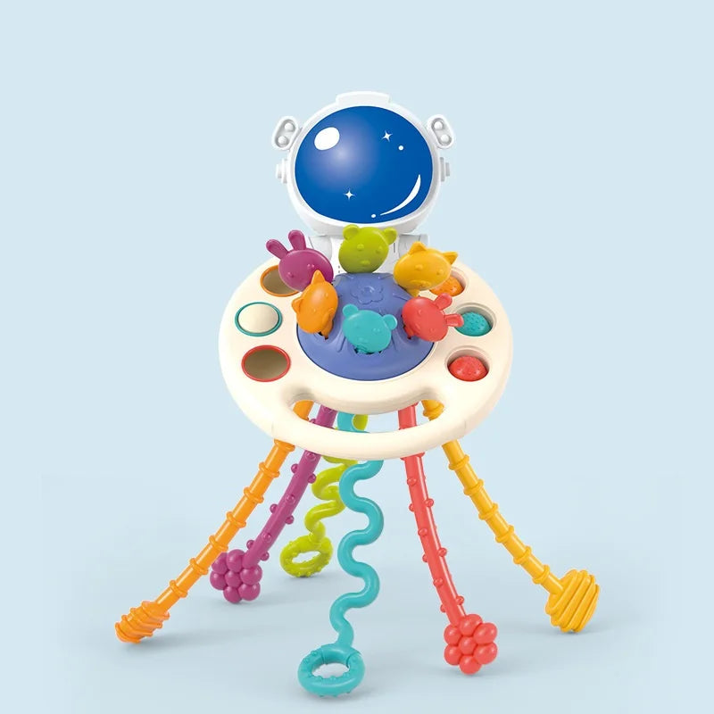 🧸 Juguete Sensorial Montessori para Bebés | Centro de Actividades de Silicona + Mordedor (6-12 meses)