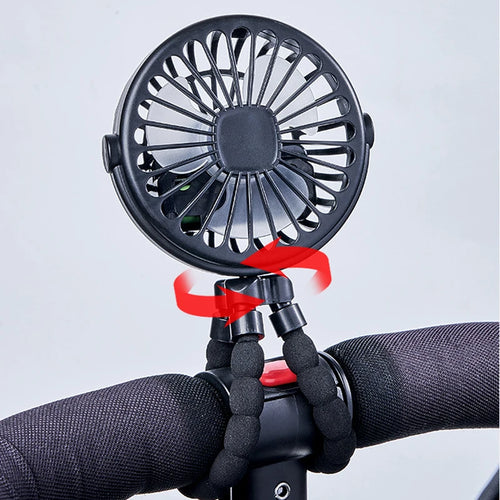 Ventilador Portátil para Carrito de Bebé | Recargable USB, 3 Velocidades y Rotación 360°