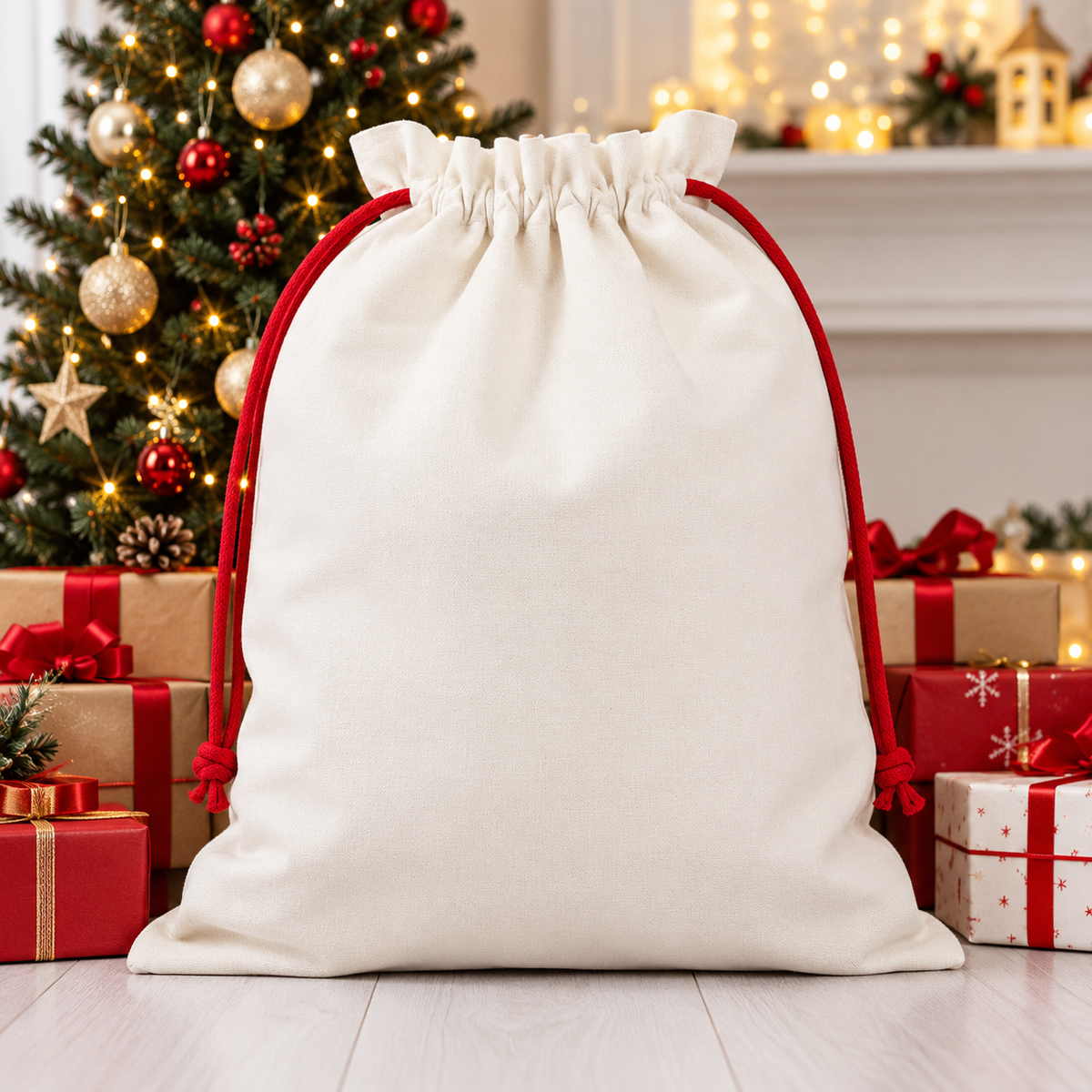 Saco de Navidad personalizado con inicial y nombre