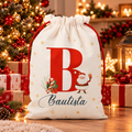 Saco de Navidad personalizado con inicial y nombre