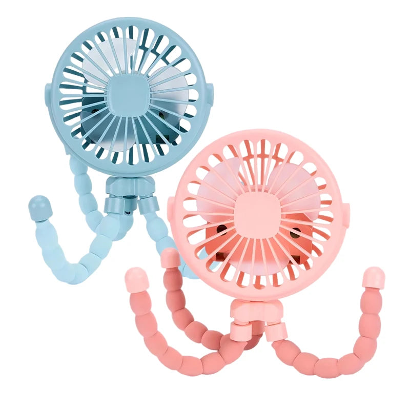 Ventilador Portátil para Carrito de Bebé | Recargable USB, 3 Velocidades y Rotación 360°
