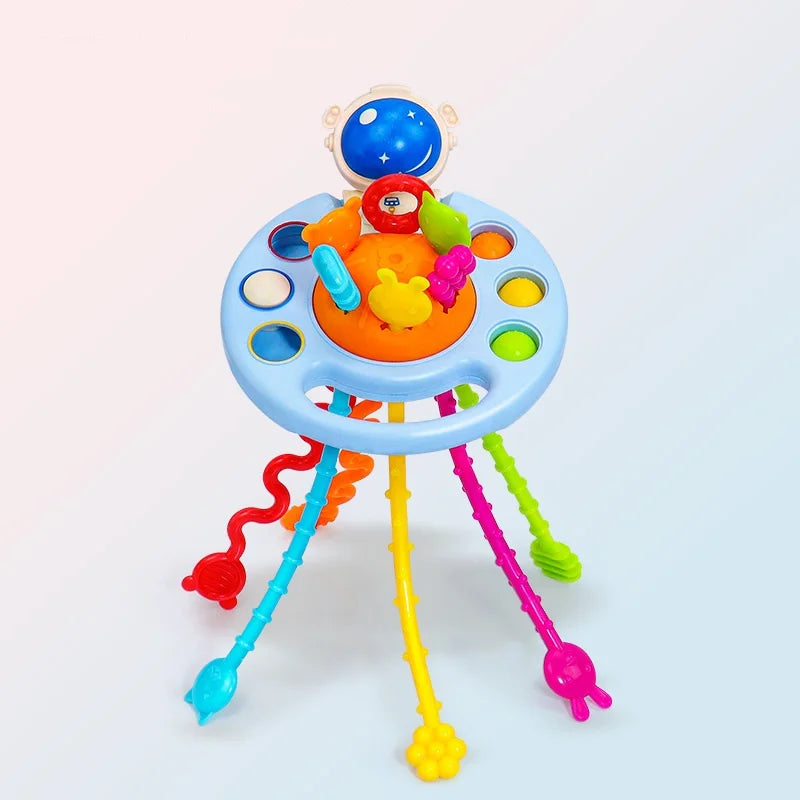 🧸 Juguete Sensorial Montessori para Bebés | Centro de Actividades de Silicona + Mordedor (6-12 meses)