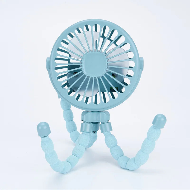 Ventilador Portátil para Carrito de Bebé | Recargable USB, 3 Velocidades y Rotación 360°