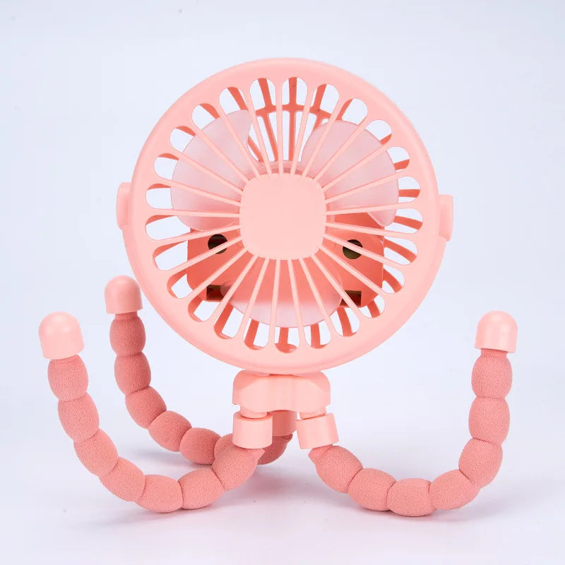 Ventilador Portátil para Carrito de Bebé | Recargable USB, 3 Velocidades y Rotación 360°
