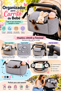 🍼 Organizador Universal para Carrito de Bebé Gran Capacidad con Portavasos